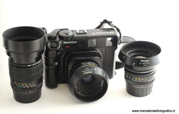 Kit Fotocamera Mamiya 6 con 3 ottiche, 50mm f/4, 75mm f/3,5 150mm f/4