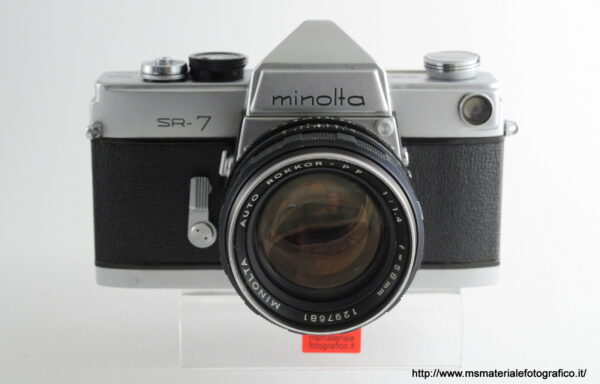 Fotocamera Minolta SR-7 con obiettivo Minolta auto Rokkor – PF 58mm f/1.4